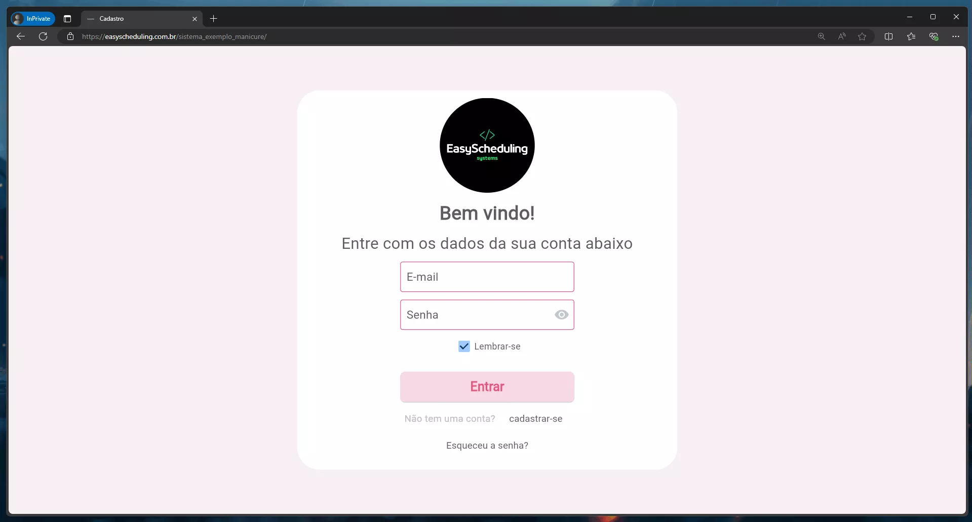 Imagem do sistema Easyscheduling 2